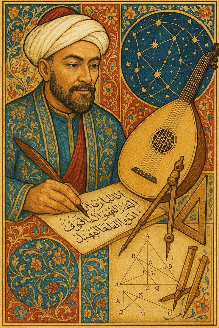 This may contain: an image of a man holding a guitar and writing something on paper in front of him