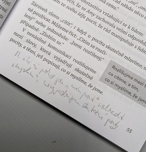 Ukázky poznámek v knihách. (Že to nepřečtete? Od toho to není – někdy je luštím i já. V další části rozeberu, proč to nevadí.)