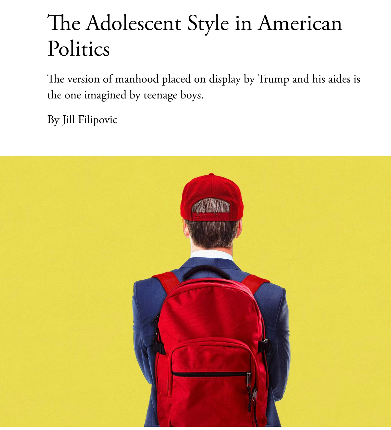 Picture of a boy with a red hat and backpack.