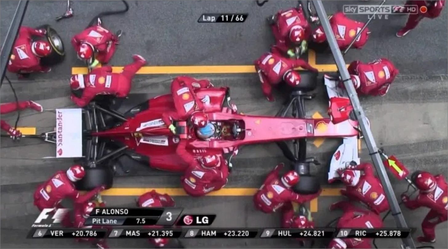 PIT stop de Ferrari