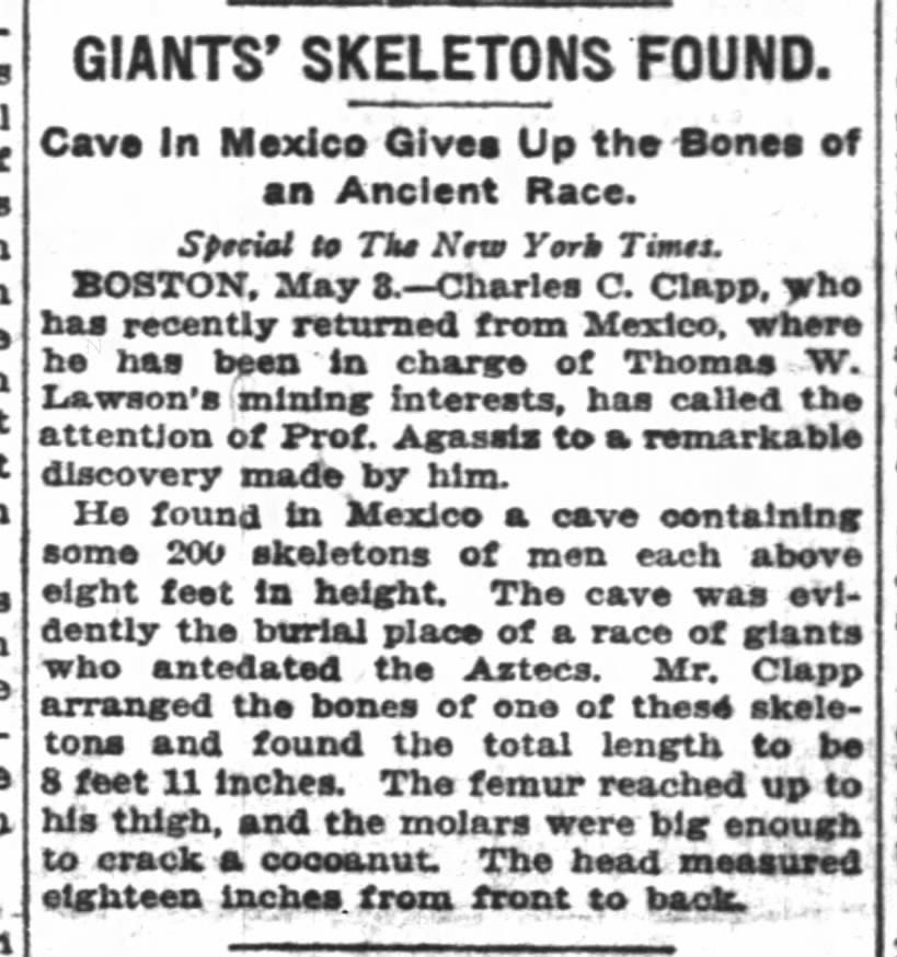 giant skeletons mexico 1908 - Newspapers.comâą giant skeletons mexico 1908 - Newspapers.comâą