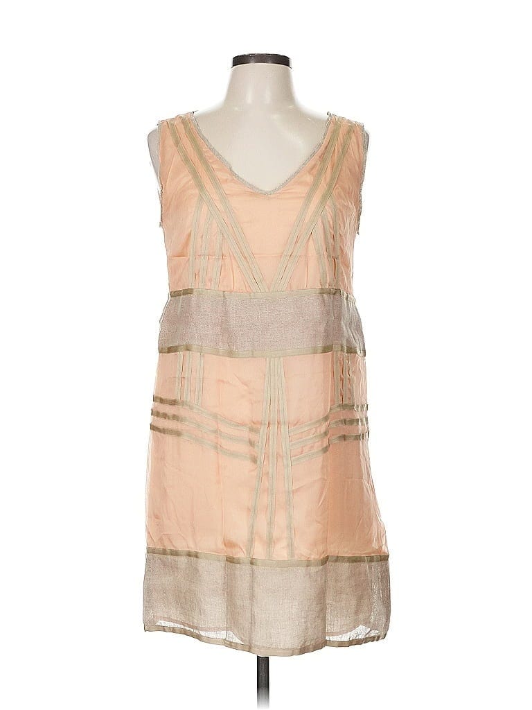 Philosophy di Alberta Ferretti 100% Silk Tan Orange Casual Dress Size 8 - photo 1 Philosophy di Alberta Ferretti 100% Silk Tan Orange Casual Dress Size 8 - photo 1