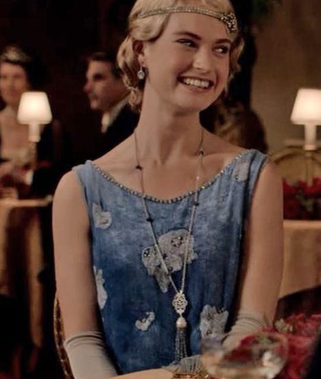 Tassel necklaces in a 1920s Downton Abbey
