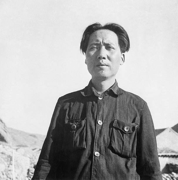 Mao Zedong as a fairly young man in the Communist "Base Area" in Yanan, in the northern part of Shaanxi Province. China, 1937.