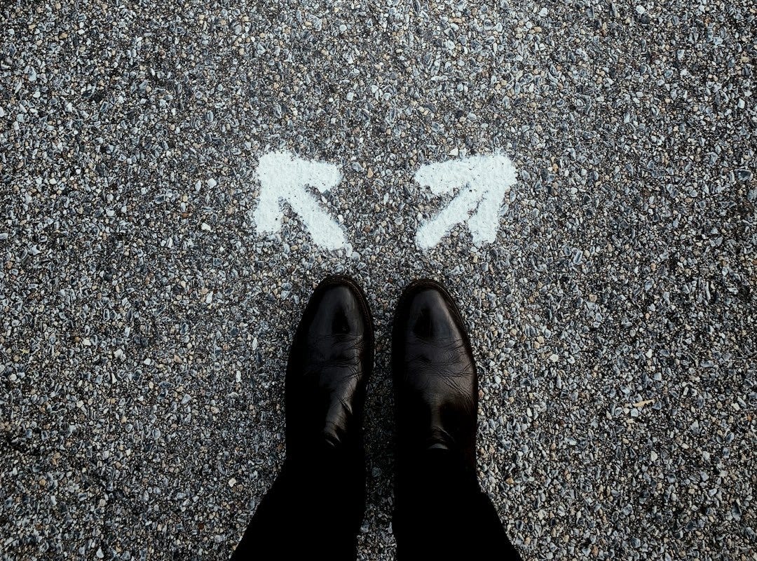 a person standing in the middle of a street