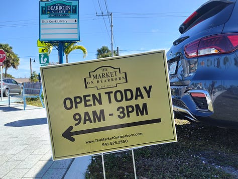 Fantastic food at a well-attended farmers market on West Dearborn in Englewood:Sarasota County:Florida