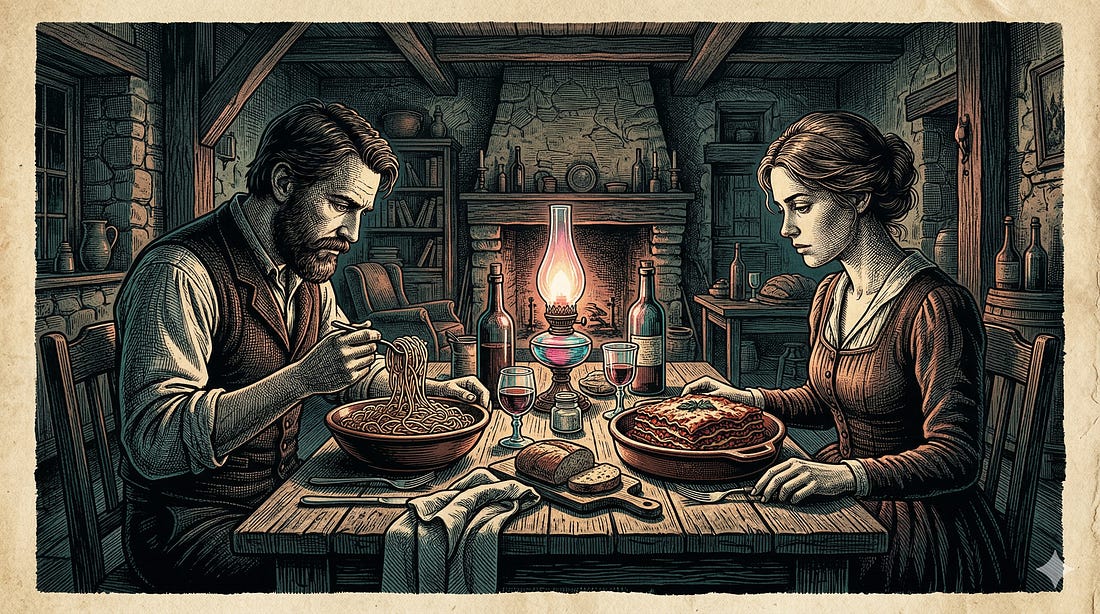 Three-layer AI agent architecture diagram showing UX, workflow, and persistence layers — lasagna vs spaghetti structure for solo operators
