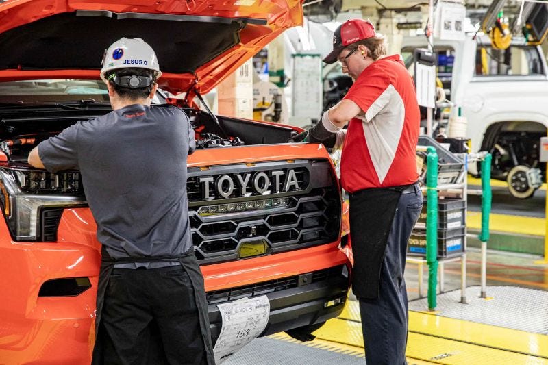 Toyota Motor Corporation has a NO LAYOFFS policy. Even during the 2008  financial crisis - when most major automakers laid off thousands of people  - Toyota didn't lay off anyone. There are