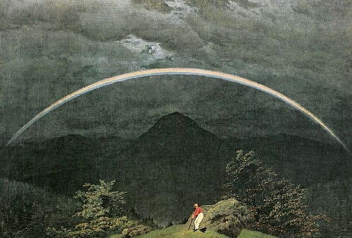 Mountain Landscape with Rainbow V2 Painting | Caspar David Friedrich ...