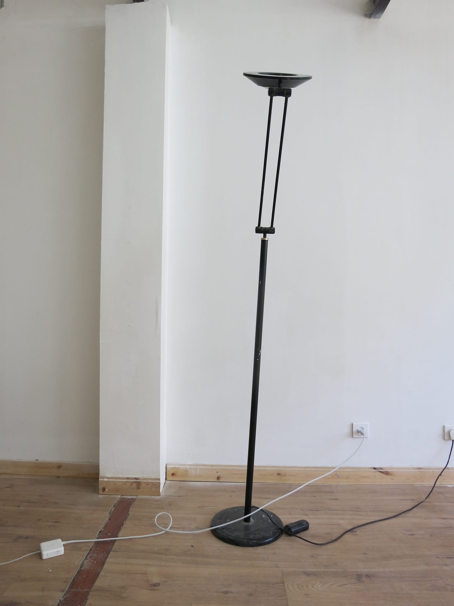 the only working light in the apartment.