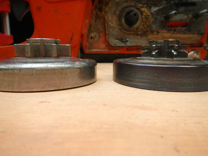 Husqvarna "Swedish made" drive gear versus Chinese knock-off