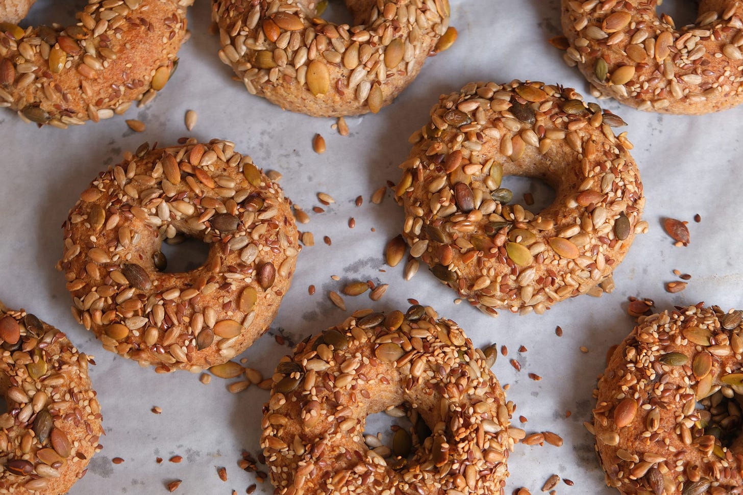High-Fiber and High-Protein Sourdough Oat Bran Bagels High-Fiber and High-Protein Sourdough Oat Bran Bagels
