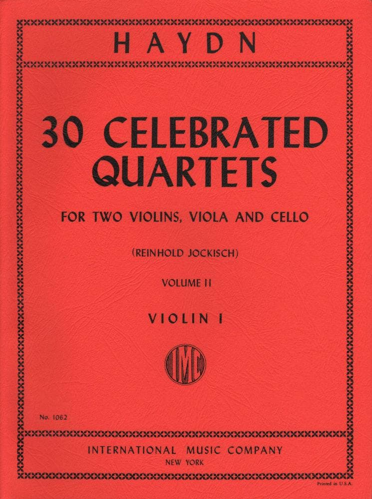 Haydn, Franz Joseph - 30 Celebrated Quartets, Volume 2 - String Quartet -  edited by Reinhold Jockisch - International Edition