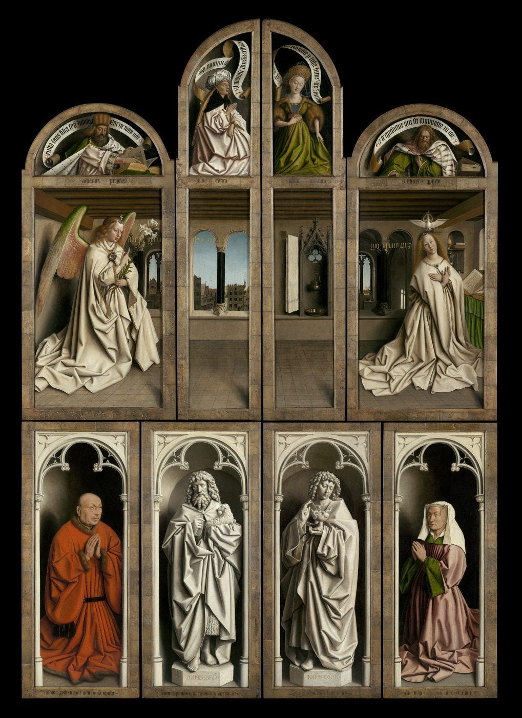 Ghent Altarpiece closed grisaille wings Ghent Altarpiece closed grisaille wings