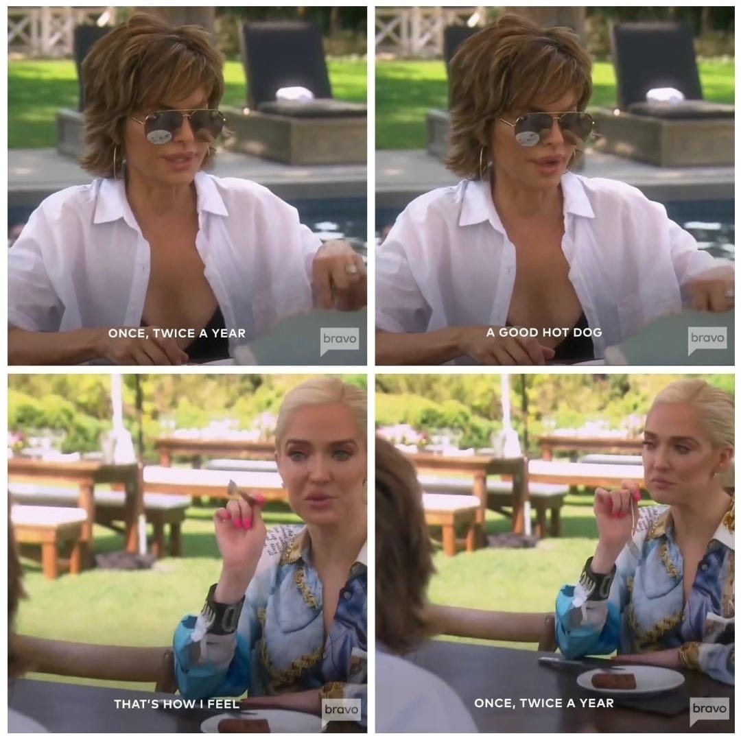 literally dying over erika and the hot dog : r/RHOBH