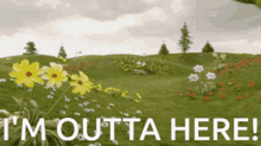 Teletubbies Running Away I'm Out GIF (894×500) - Running Away | GIFDB.com