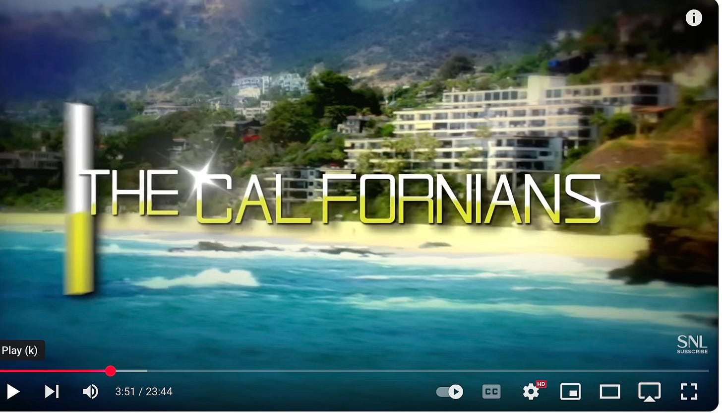 Screenshot from SNL's "The Californians" Screenshot from SNL's "The Californians"