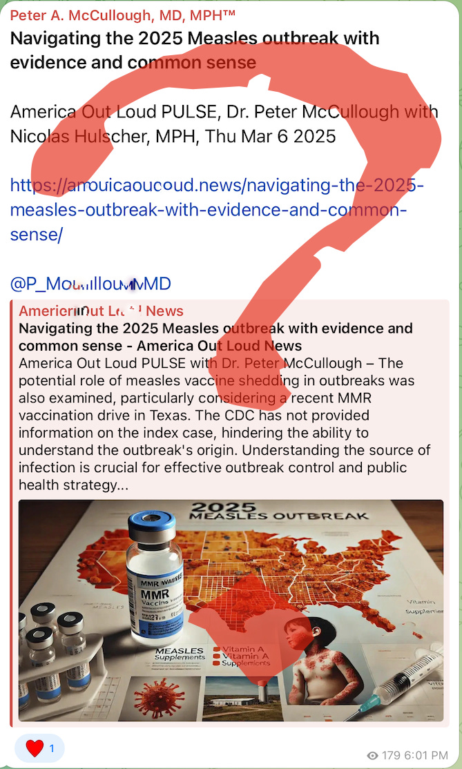 Like other anti-vaccine influencers, Peter McCullough blames vaccine outbreaks on shedding…