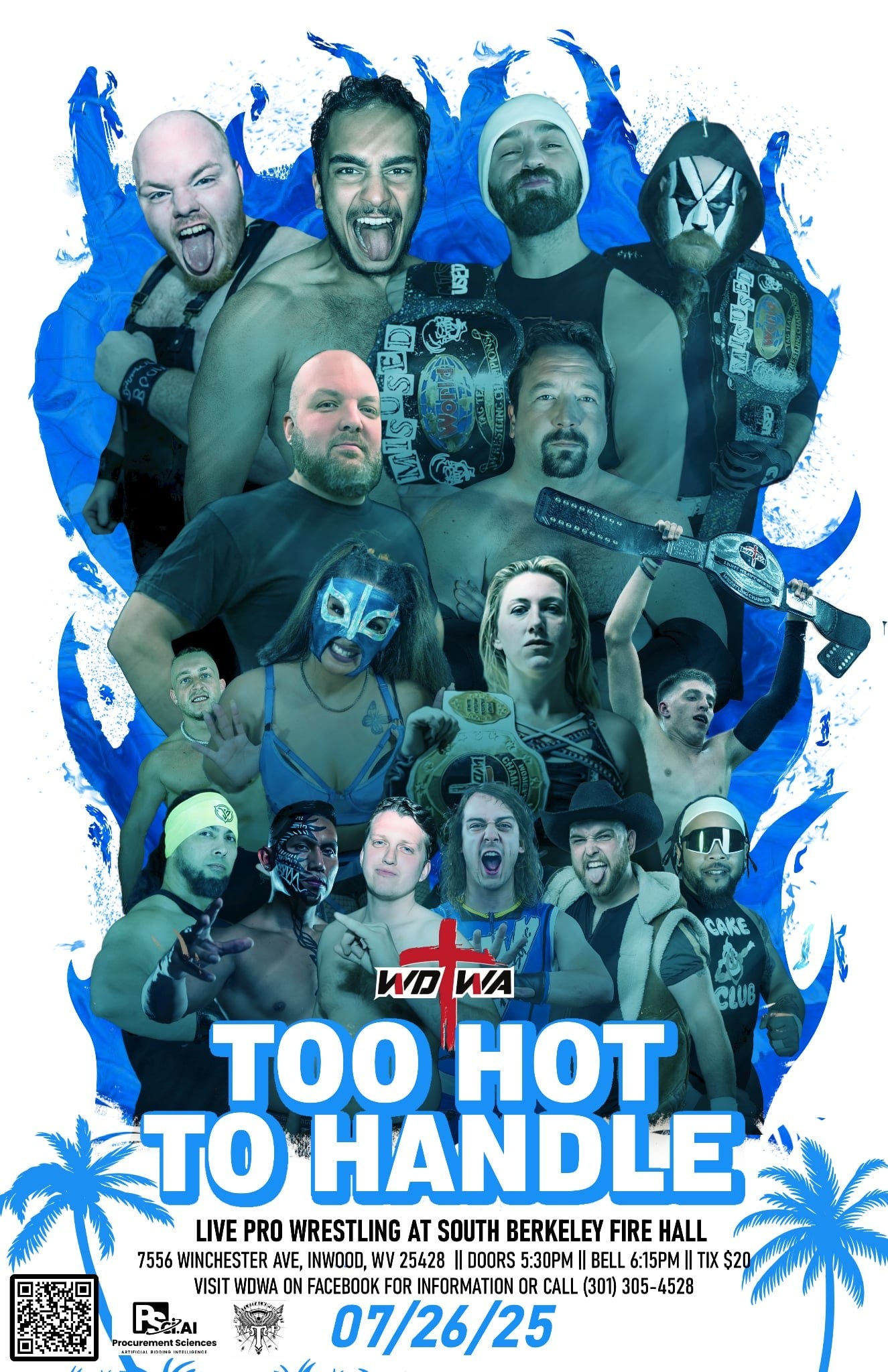 May be an image of 8 people and text that says 'ED รรก STAN S opa ครีสท 2 CAKE u ИИA ИA tO HOT to HANDLE LIVE PRO WRESTLING AT SOUTH BERKELEY FIRE HALL BиBbl 7556 WINCHESTER AVE, INWOOD, WV 25428 DOORS 5:30PM| BELL 6:15PM| TIX $20 VISIT WDWA ON FACEBOOK FOR INFORMATION OR CALL (301) 305-4528 07/26/25 Prosuremeroientes uW' May be an image of 8 people and text that says 'ED รรก STAN S opa ครีสท 2 CAKE u ИИA ИA tO HOT to HANDLE LIVE PRO WRESTLING AT SOUTH BERKELEY FIRE HALL BиBbl 7556 WINCHESTER AVE, INWOOD, WV 25428 DOORS 5:30PM| BELL 6:15PM| TIX $20 VISIT WDWA ON FACEBOOK FOR INFORMATION OR CALL (301) 305-4528 07/26/25 Prosuremeroientes uW'