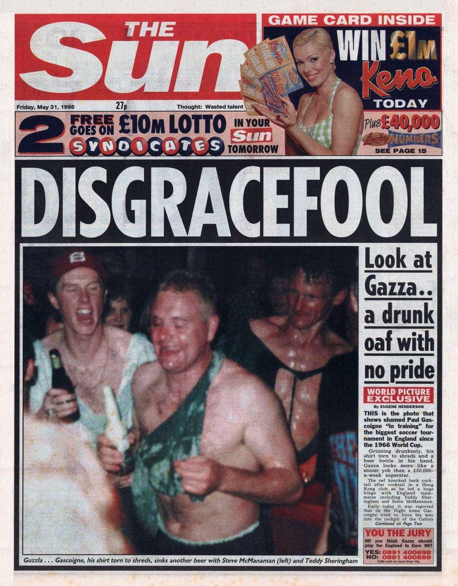 Gazza dentist chair: The full story behind Paul Gascoigne's Euro 96 goal  celebration from England vs Scotland