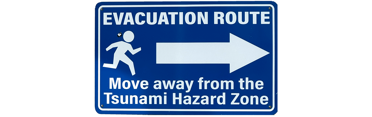 tsunami evacuation sign