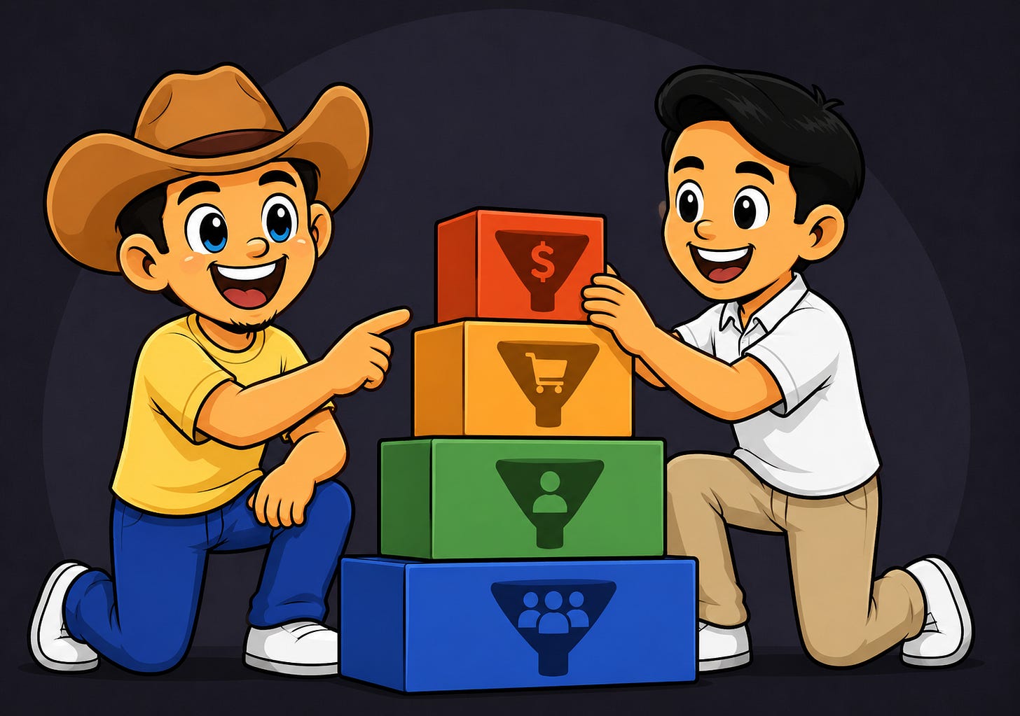 james and timo building a funnel