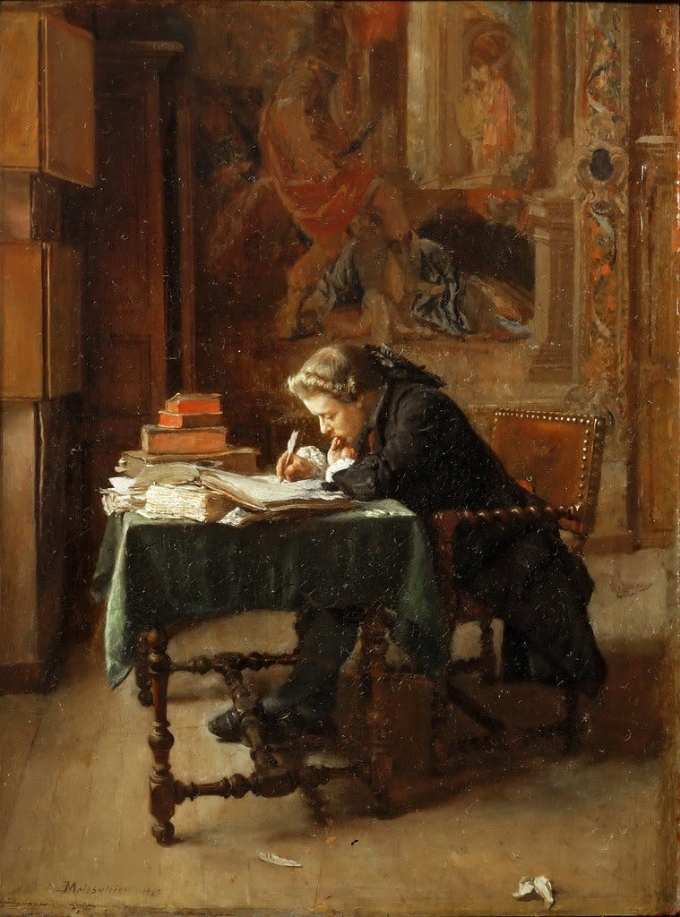 Jean-Louis-Ernest Meissonier - Young Man Writing [1852] | Flickr