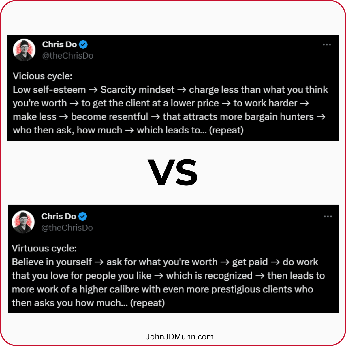 Chris Do's vicious vs virtuous cycle of pricing