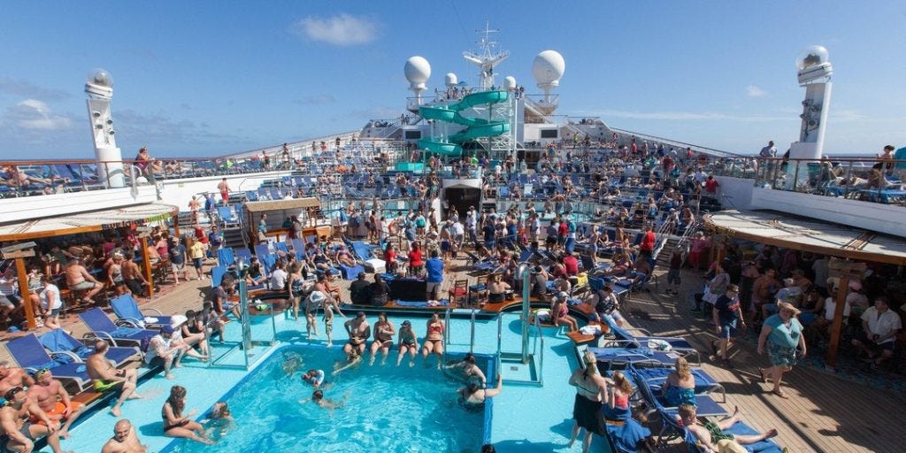Lots of people on the sun deck