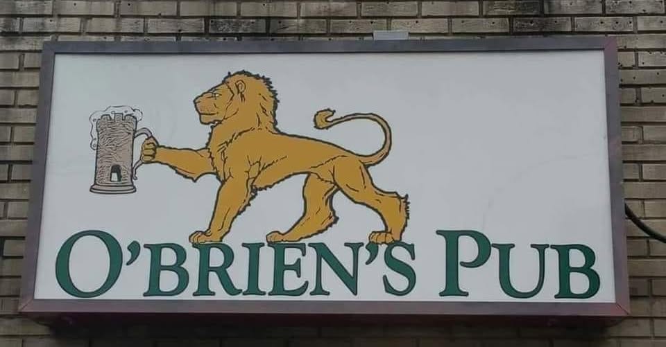 May be an image of drink and text that says 'O'BRIEN'S N'SPUB PUB'
