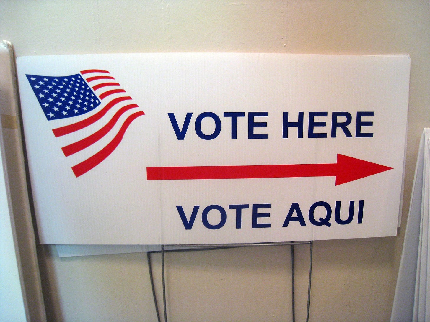 Vote here sign Vote here sign