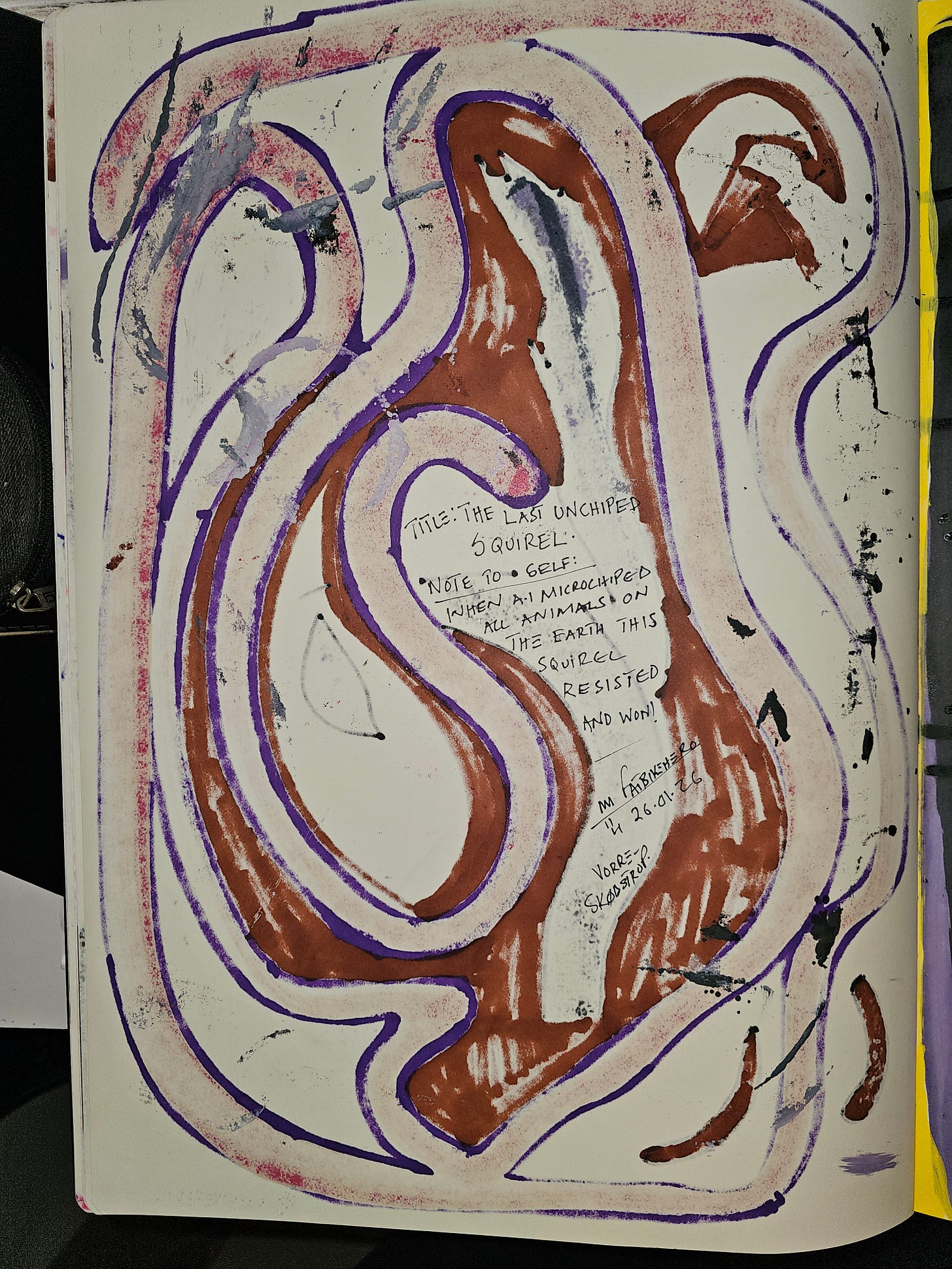 The hidden narrative: A handwritten manifesto on the verso declaring victory against the algorithm