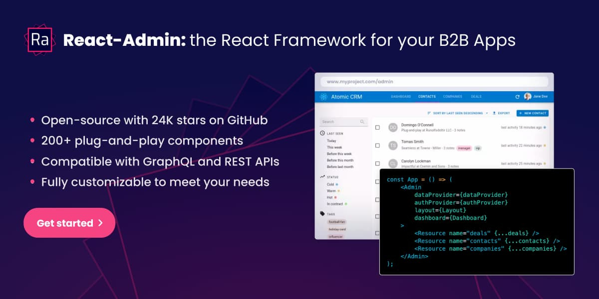 React-admin: The Open-Source Framework for B2B apps