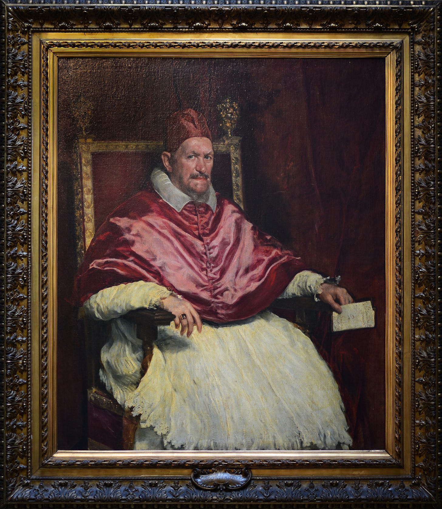 Velazquez Pope Innocent X red cape portrait Velazquez Pope Innocent X red cape portrait