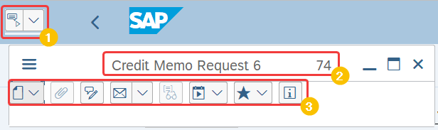 GOS tool box with functionalities shown in SAP business document GUI