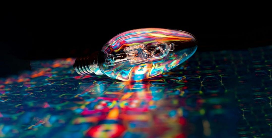 blue red and yellow light