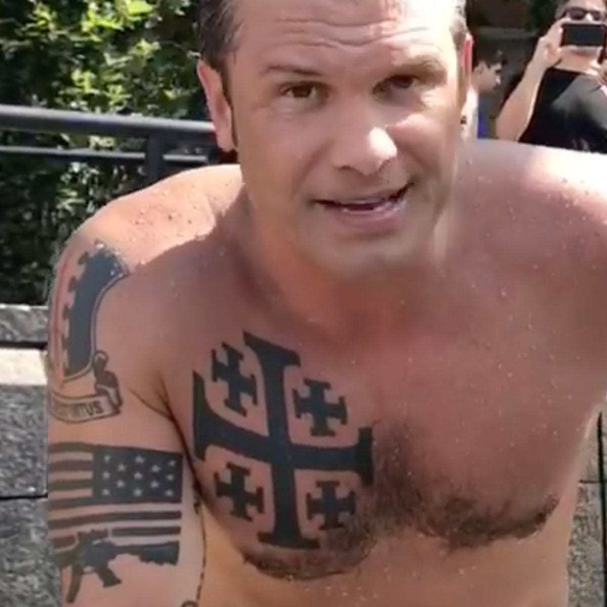 Christian motto' or nationalist dog whistle? Could a tattoo derail Trump's  pick for defense secretary? | The Independent