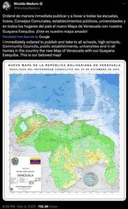 Maduro tweet Guyana