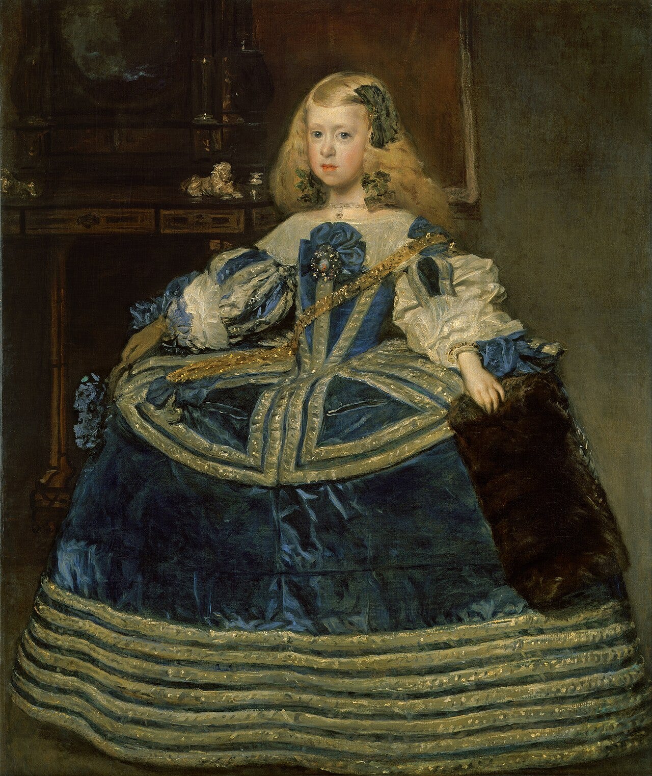 A young Habsburg princess in a silver blue gown A young Habsburg princess in a silver blue gown