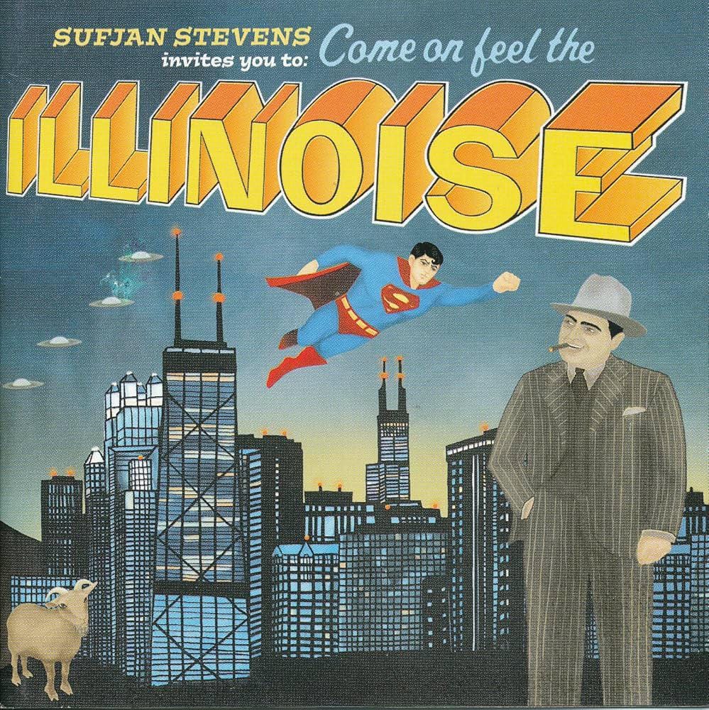 10 years from now, Superman will enter the public domain. This means  there's a chance this cover will be on streaming services, it might also  not be idk, also Sufjan will be