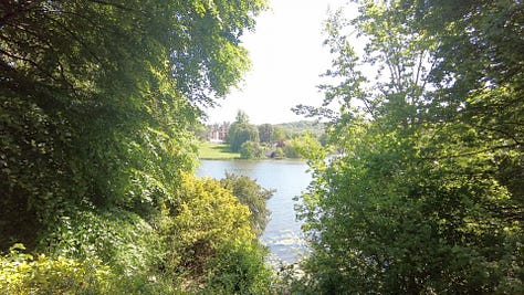 5 photos. Sherborne Castle and Gardens. The cascade waterfall, views of the lake and flowers. Images; Roland's Travels