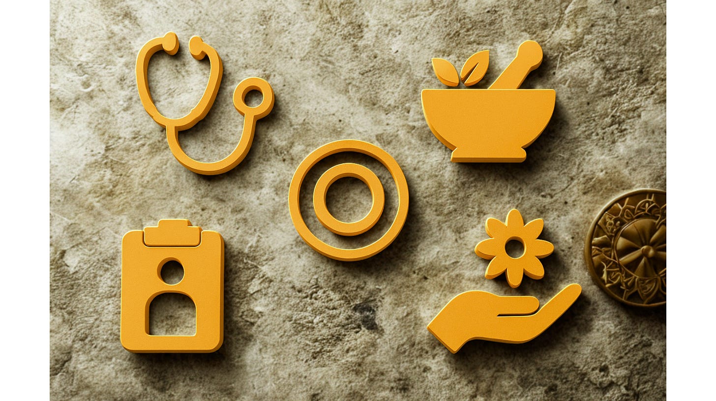 Icons representing Therapeutic + Healing Supports