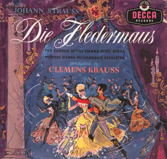 Die Fledermaus by The Vienna Philharmonic Orchestra / The Chorus of the  Vienna State Opera / Clemens Krauss (Album, Operetta): Reviews, Ratings,  Credits, Song list - Rate Your Music