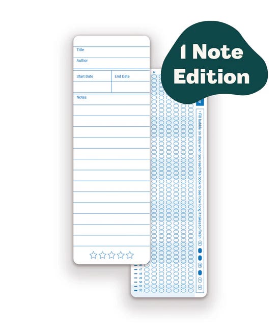 2 variations of the Reading in Progress bookmark. One has 2 notes sections to accomodate re-reads, while the other one has one long notes section.
