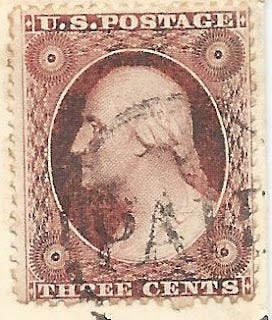 3 cent postage stamp found on the envelope