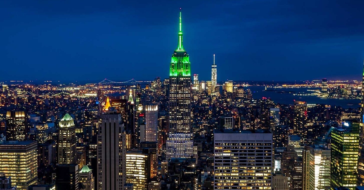 NYC landmarks will light up green to honor essential workers in the parks  department