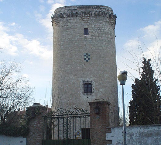 Modern-day view of the tower in Pinto Modern-day view of the tower in Pinto