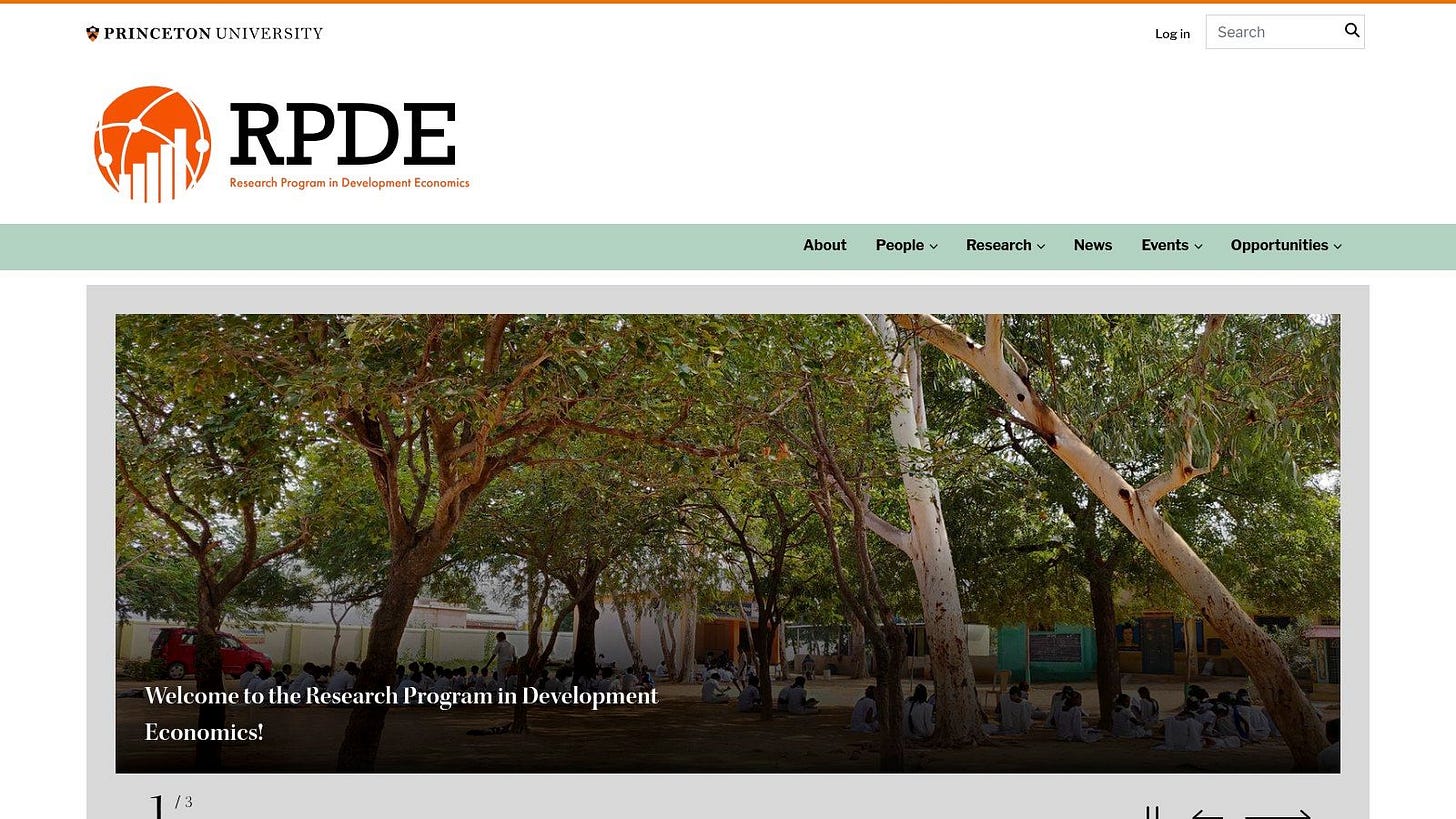 Princeton University – Department of Economics + Research Program in Development Economics (RPDE)