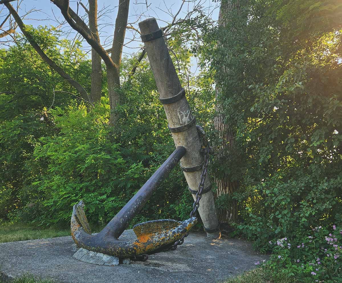 Anchor of the S.S. Toledo shipwreck in Union Cemetery, Port Washington