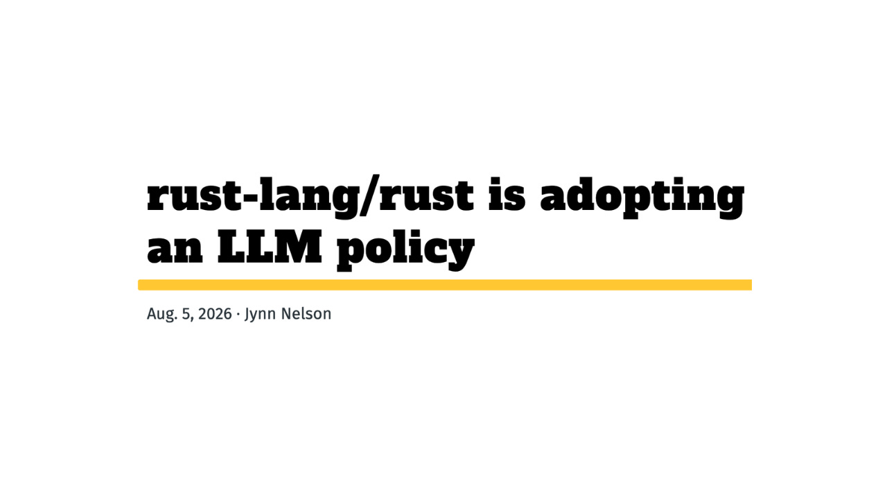 Image: rust-lang/rust is adopting an LLM policy 